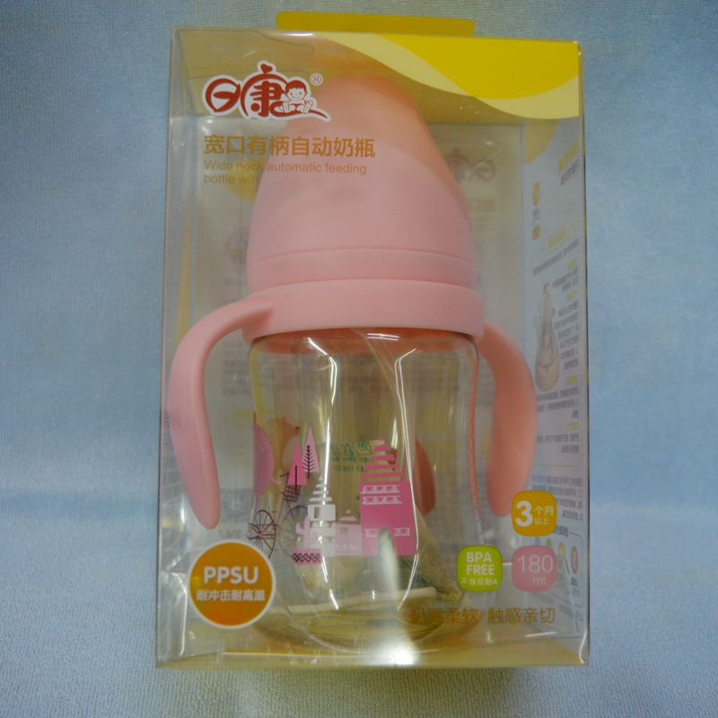 Kang quality goods baby PPSU Feeding bottle Wide mouth Handle straw High temperature resistance Nipple bottle 240ml3165in the Diapers/Care/Feeding/Push lathe , Feeding bottle/Bottles related , Feeding bottle category - from Buy2taobao.com to provide professional Taobao agent buy service