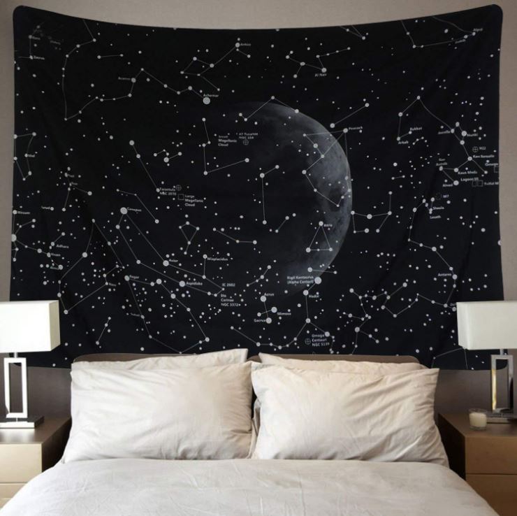星空系 ins挂布北欧休闲沙发背景布宇宙黑色星空月球挂毯装饰布|ruв категории домашний ткань, гобелен/гобелен - от Buy2taobao.com для оказания профессиональной услуги покупки агента Taobao
