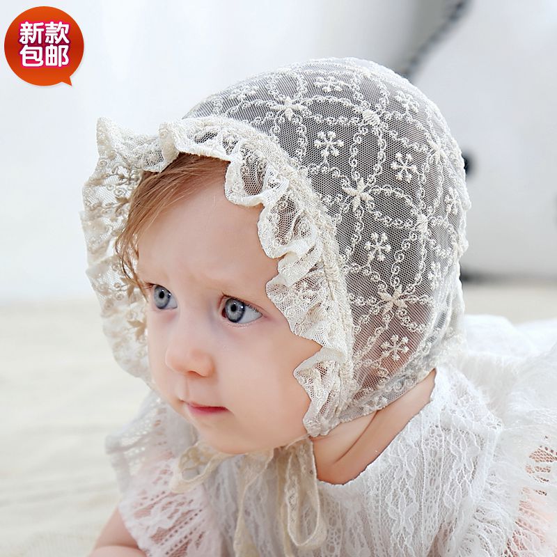 Newborn baby Hat summer Female baby court Lace Fungus Lace cap 0-3-6-12 Months visorin the Children/Baby/Family fitted , Hat/Muffler/Masks/Gloves/Earmuffs/Booties , Hat category - from Buy2taobao.com to provide professional Taobao agent buy service