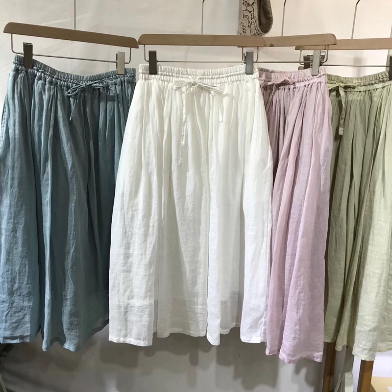 Fairy skirt Three Sen family skirt 2019 Spring and summer Elegant temperament Thin section Ramie Versatile Pompous skirtin the Women's clothing/Boutique , Skirts category - from Buy2taobao.com to provide professional Taobao agent buy service