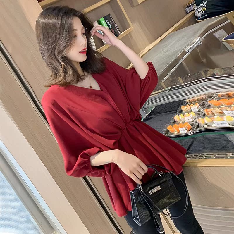 Xuefang shirt Chiffon girl Chiffon shirt Sleeve of bat Western style Paige Easy fairy Short sleevedin the Women's clothing/Boutique , Lace shirt/Chiffon shirt category - from Buy2taobao.com to provide professional Taobao agent buy service