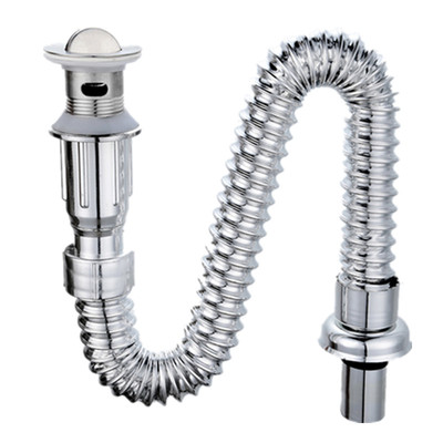 天天特价洗面盆翻板下水器洗手盆池防臭加长钢丝管排水下水管套装