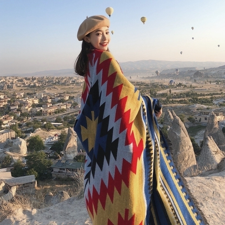 复古超大加厚仿羊绒披肩旅游保暖秋冬女民族风西藏沙漠披风毛毯子在类目 服饰配件/皮带/帽子/围巾, 围巾/丝巾/披肩中 - 来自Buy2taobao.com提供专业的淘宝代购服务