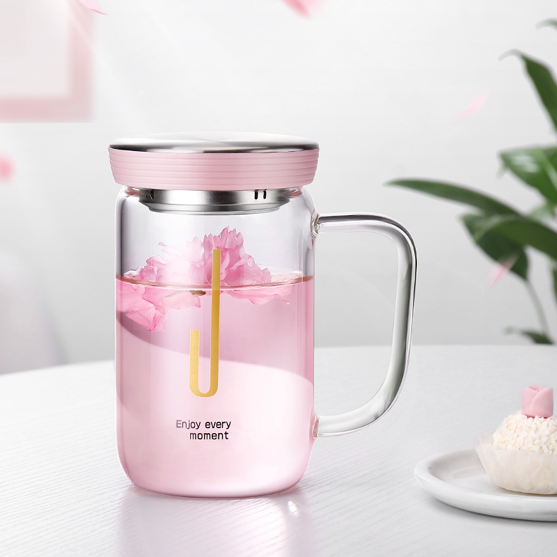 优优兔玻璃杯女咖啡办公室透明茶水杯把手杯韩版网红创意潮流便携|ruв категории посуда, кубок/кубок/чайник, стакан - от Buy2taobao.com для оказания профессиональной услуги покупки агента Taobao