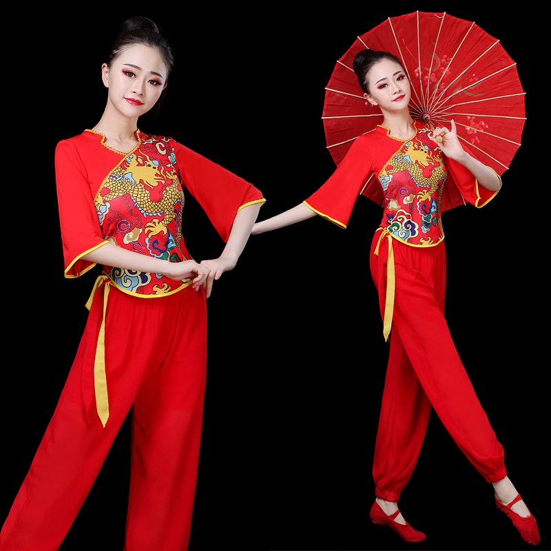 腰鼓服装女广场舞套装2019新款伞舞秧歌服演出服大码中老年跳舞衣|msdalam kategori Butik wanita / wanita, pakaian/pakaian kebangsaan/peringkat pakaian, pakaian kebangsaan/pakaian - dari Buy2taobao.com untuk memberikan perkhidmatan ejen Taobao profesional membeli