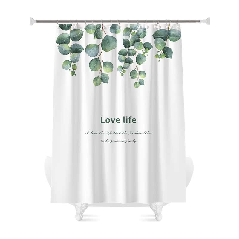 绿植浴帘套装加厚免打孔卫生间隔断帘子防水防霉遮光窗帘|msdalam kategori keluarga/Alat Pembersihan peribadi, perkakas kebersihan/aksesori bilik mandi, Langsir pancuran - dari Buy2taobao.com untuk memberikan perkhidmatan ejen Taobao profesional membeli