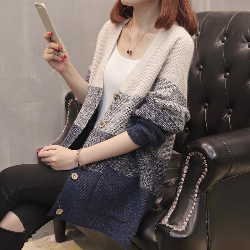 2019新款女裝春裝很仙的網紅洋氣寬松中長款針織開衫百搭毛衣外套在類目 女裝/女士精品, 毛衣中 - 來自Buy2taobao.com提供專業的淘寶代購服務