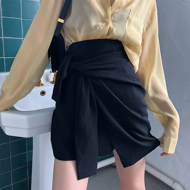 剩饭一片式半身裙2019夏装新款女绑带个性不规则下摆短裙a字裙潮在类目 女装/女士精品, 半身裙中 - 来自Buy2taobao.com提供专业的淘宝代购服务
