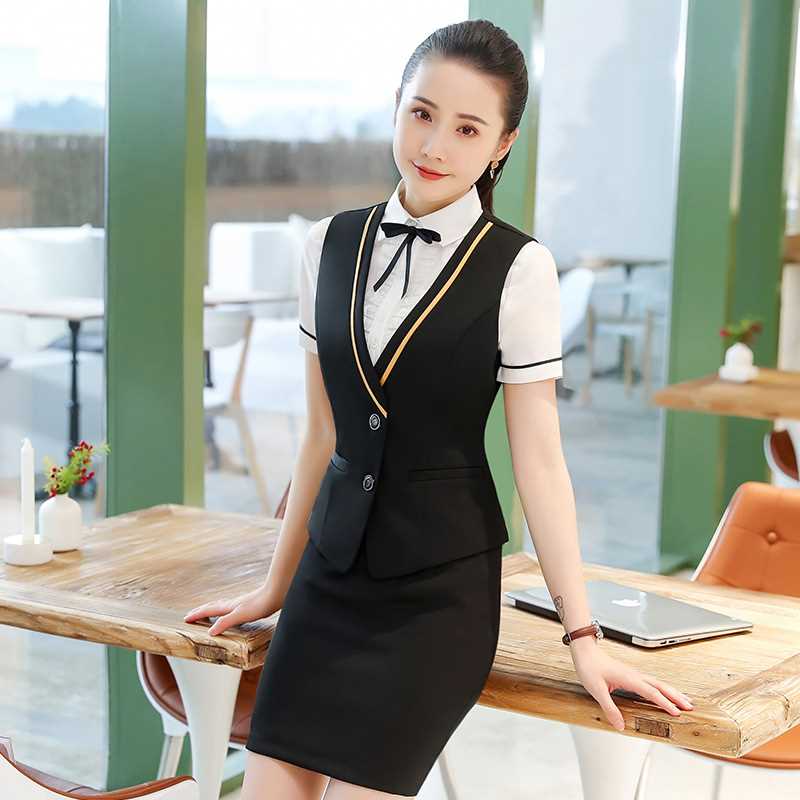 2019夏季女新款职业装套装气质马甲套裙空姐制服美容师酒店工作服在类目 女装/女士精品, 套装/学生校服/工作制服, 职业女裙套装中 - 来自Buy2taobao.com提供专业的淘宝代购服务
