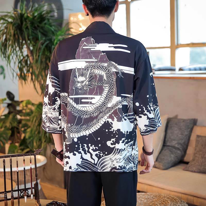 中国风七分袖浮世绘日式和服羽织开衫外套民族风道袍披风男潮汉服在类目 男装, 民族服装中 - 来自Buy2taobao.com提供专业的淘宝代购服务