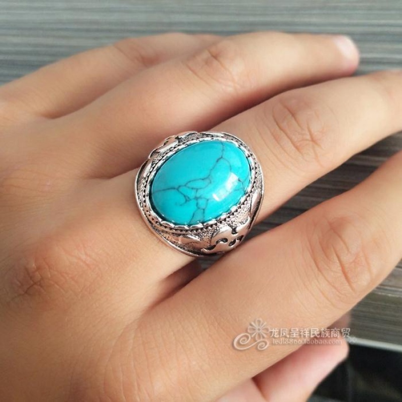 Mongolian characteristic Ring Ring Accessories Accessories Trinket Turquoise Metal Large men and women Ringin the Arts and crafts , Minority handicrafts , Mongolian features , Mongolian accessories category - from Buy2taobao.com to provide professional Taobao agent buy service