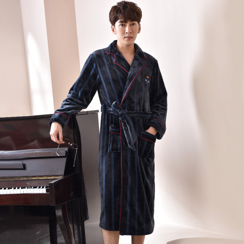 man Autumn and winter Coral robe keep warm thickening Extension Flannel Bathrobe pajamas Men's Adidas bathrobein the Lingerie/Men's underwear/Tracksuit , Nightwear/Bathrobes category - from Buy2taobao.com to provide professional Taobao agent buy service