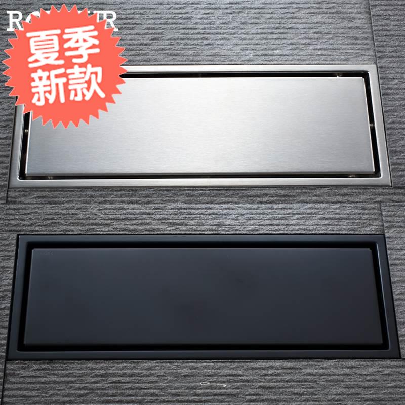 Shower Room rectangle TOILET Deodorant Large displacement Long bar the floor drain black Stainless steel TOILETin the Decoration main material , Toiletries , Floor drain category - from Buy2taobao.com to provide professional Taobao agent buy service