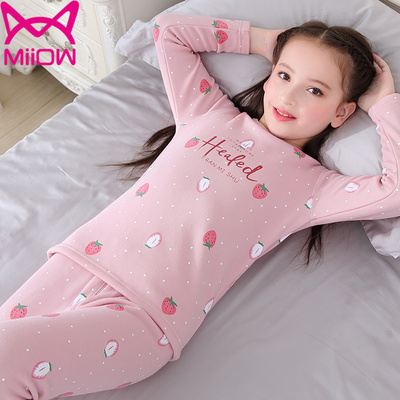 女童保暖内衣套装加绒加厚儿童冬季男童中大童女孩秋衣秋裤两件套