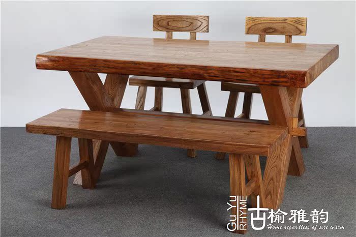 老榆木原木餐桌原生态全实木桌子 老榆木家具多功能简约书桌茶桌|ruв категории жилой мебели, Таблица класса, обеденный стол - от Buy2taobao.com для оказания профессиональной услуги покупки агента Taobao