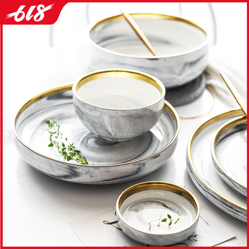 Northern Europe Marbling Phnom Penh tableware originality ceramics Dishes suit plate Soup plate household Western cutleryin the Tableware , Tableware , Bowl category - from Buy2taobao.com to provide professional Taobao agent buy service