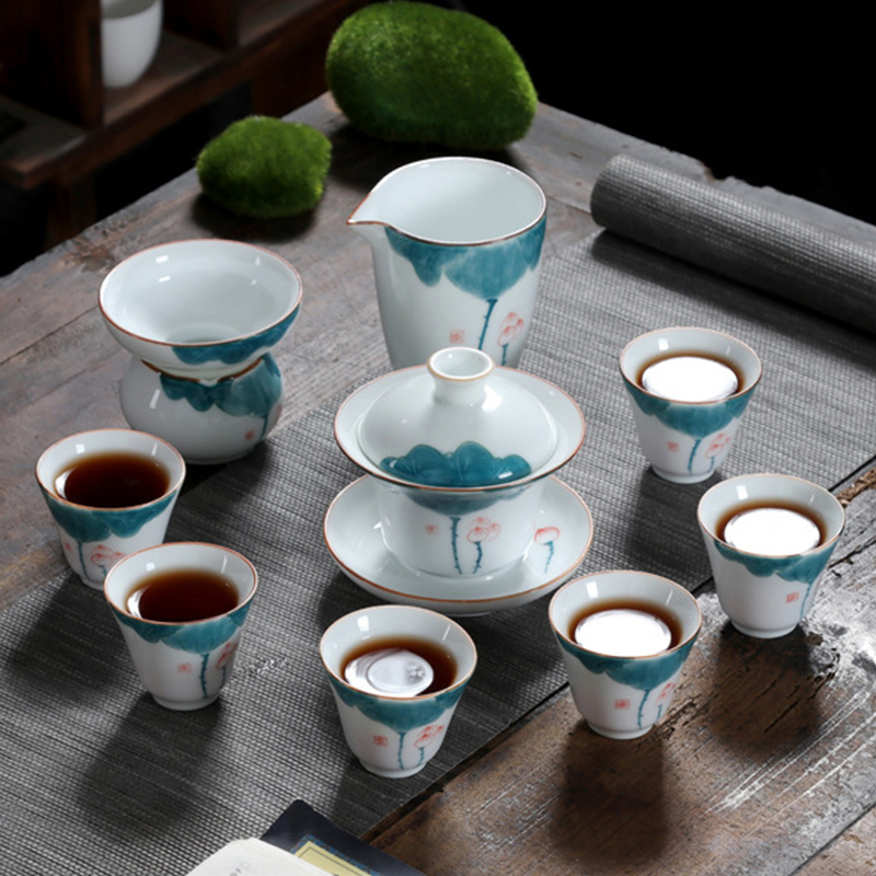 Hand drawn Tea sets household Business gift porcelain Gift box packagingin the Tableware , Tea set , Kung Fu Tea category - from Buy2taobao.com to provide professional Taobao agent buy service