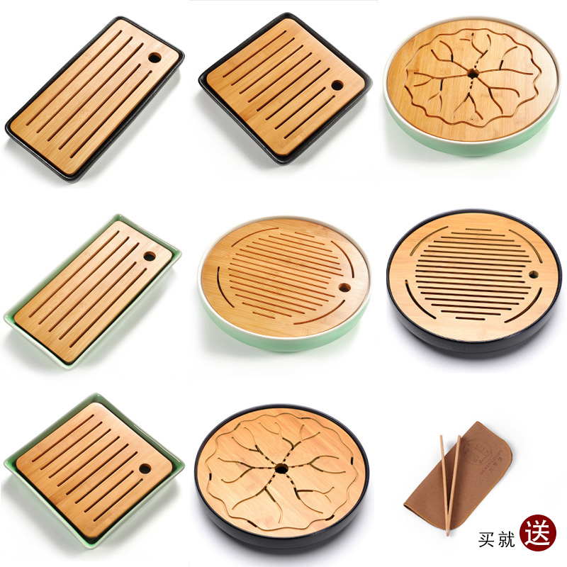 ceramics tea tray household Simplicity Kungfu Online Tea Set circular Bamboo tray Japanese Tea Servicein the Tableware , Tea set , Tea tray category - from Buy2taobao.com to provide professional Taobao agent buy service