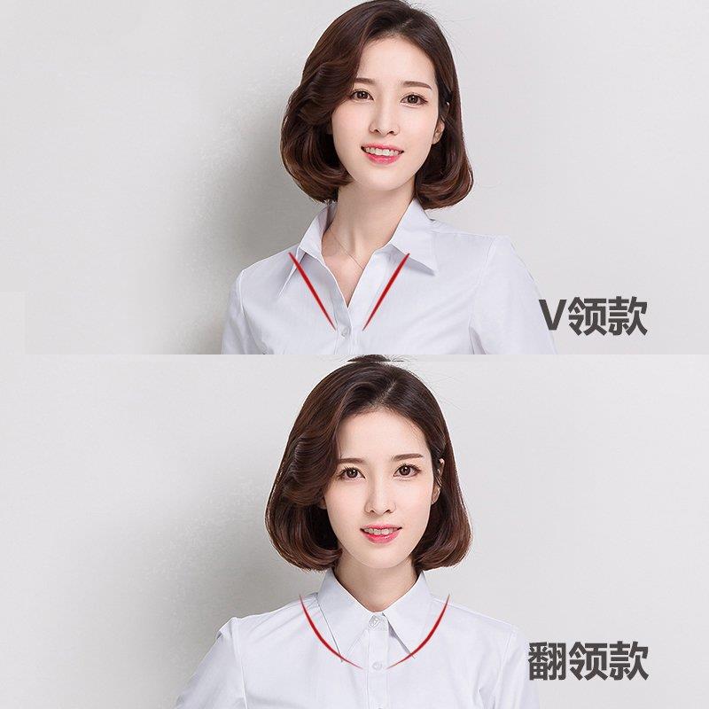 韓版棉黑襯衫女短袖職業V領修身工作服正裝大碼襯衣女裝ol工裝夏在類目 女裝/女士精品, 襯衫中 - 來自Buy2taobao.com提供專業的淘寶代購服務
