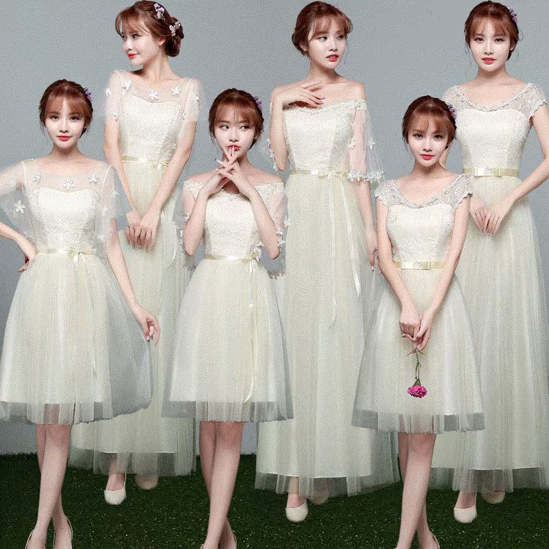 成年连衣裙伴娘团礼服女2018新款婚纱照优雅公主裙结婚青少年女孩|ruв категории Женская одежда, Cвадебные платья, платье/вечернее платье - от Buy2taobao.com для оказания профессиональной услуги покупки агента Taobao