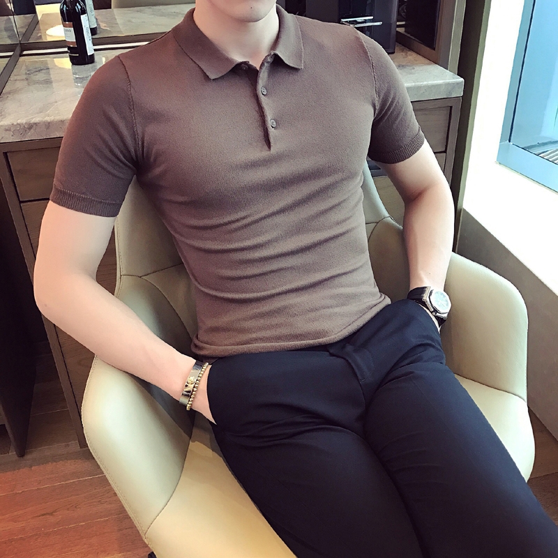 Hong Kong 2019 summer new pattern Solid Sweater POLO man Short sleeved Korean Edition Self cultivation Largein the Men's clothing, Polo Shirts category - from Buy2taobao.com to provide professional Taobao agent buy service