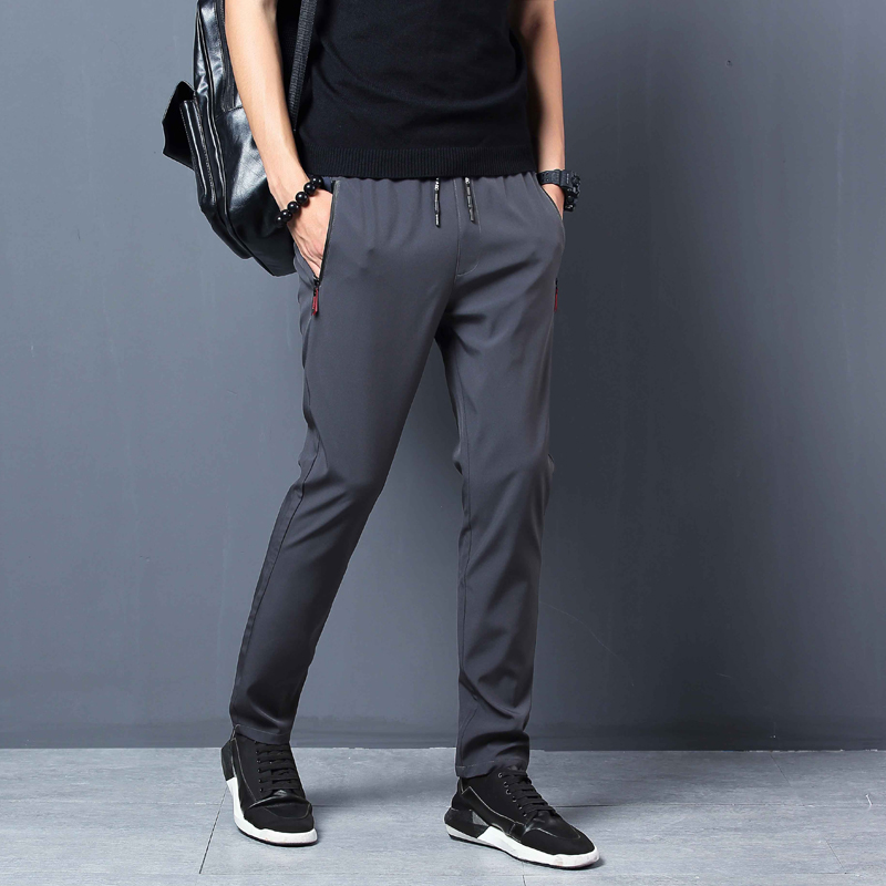 summer man leisure time Thin section Korean Edition Self cultivation Trend Pencil Pants Easy Straight motion black Versatile trousersin the Men's clothing, Casual pants category - from Buy2taobao.com to provide professional Taobao agent buy service