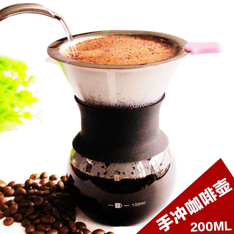 手冲咖啡壶美式家用咖啡器具滴漏式冲泡分享壶玻璃不锈钢滤网套装在类目 餐饮具, 咖啡器具, 咖啡壶中 - 来自Buy2taobao.com提供专业的淘宝代购服务