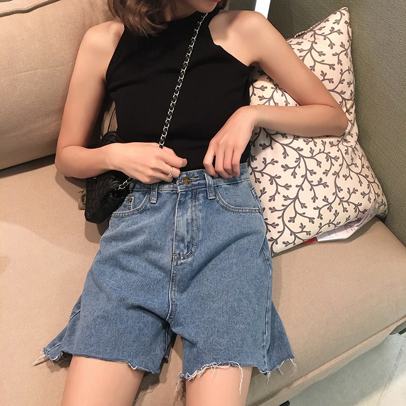高腰牛仔短裤女春季2019新款韩版宽松不规则五分裤阔腿裤学生热裤|msdalam kategori Butik wanita / wanita, seluar jeans - dari Buy2taobao.com untuk memberikan perkhidmatan ejen Taobao profesional membeli