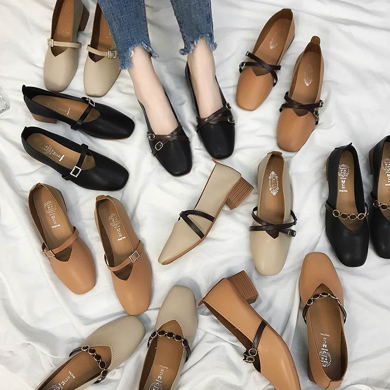 2019 new pattern Spring Grandma shoes With crude Single shoes 2018 Korean Edition spring and autumn Versatile Middle heel Doug shoes Women's Shoes 07in the Women's Shoes, Low shoes category - from Buy2taobao.com to provide professional Taobao agent buy service
