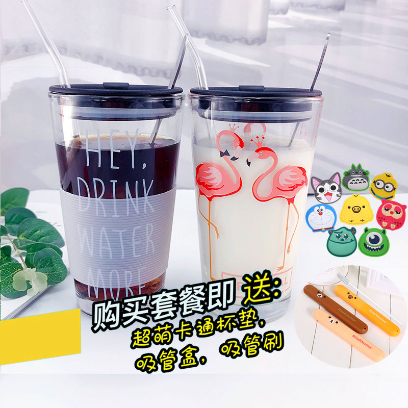 网红ins火烈鸟玻璃水杯韩版可爱女学生早餐牛奶果汁杯在类目 餐饮具, 杯子/水杯/水壶, 保温杯中 - 来自Buy2taobao.com提供专业的淘宝代购服务