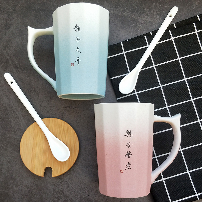 文艺情侣马克杯简约清新复古水杯一对创意韩国情 侣款个性情侣对|msdalam kategori pinggan mangkuk, Cup/cawan/cerek, Piala Set/pasangan Cup - dari Buy2taobao.com untuk memberikan perkhidmatan ejen Taobao profesional membeli