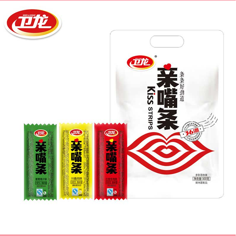 Wei long kiss 300g Colorful Bagged Henan Reminiscence Spicy slice Spicy strips Kiss Spicy and spicy gluten snacksin the Snacks/Nuts/Specialty , Dougan products/Dry vegetables , Vegetarian meat category - from Buy2taobao.com to provide professional Taobao agent buy service