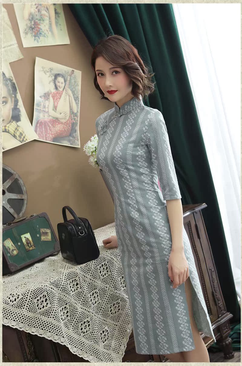 中长2019春款棉麻改良复古版少女日常年轻款中袖旗袍款女在类目 女装/女士精品, 婚纱/旗袍/礼服, 旗袍中 - 来自Buy2taobao.com提供专业的淘宝代购服务