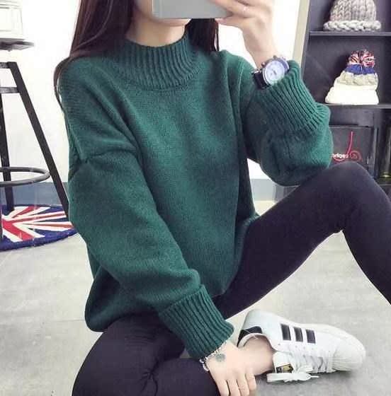 俏皮百搭女款冬季女士颜色高领毛衣女韩版宽松慵懒学生大气大学生|ruв категории Женская одежда, свитер - от Buy2taobao.com для оказания профессиональной услуги покупки агента Taobao