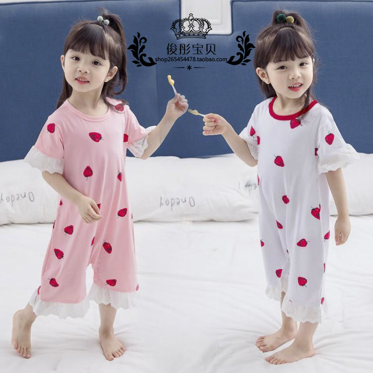 Female baby summer pajamas pure cotton Thin section one-piece garment 1-6 girl Home Furnishings new pattern Easy Air conditioning servicein the Children/Baby/Family fitted , Children tracksuit , Tracksuit leotard category - from Buy2taobao.com to provide professional Taobao agent buy service