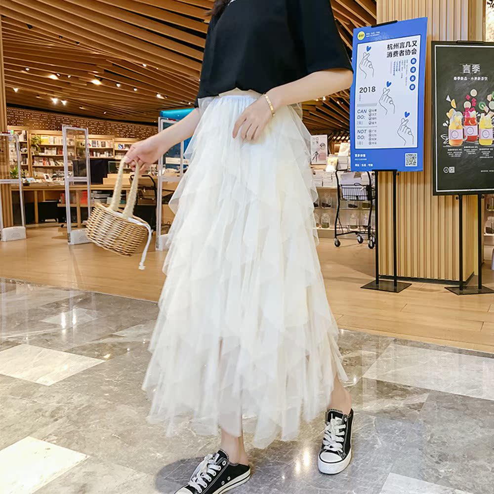 2019春夏新款纱裙女半身裙网纱层层蛋糕裙超仙蓬蓬百褶仙女长裙子在类目 女装/女士精品, 半身裙中 - 来自Buy2taobao.com提供专业的淘宝代购服务