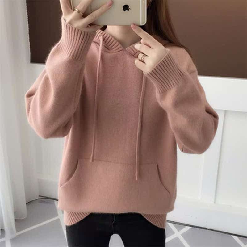 2018 Autumn and winter new pattern Korean Edition student Socket have cash less than that is registered in the accounts Long sleeve Internal lap pocket Hooded Sweater Sweater sweaterin the Women's clothing/Boutique , Sweaters category - from Buy2taobao.com to provide professional Taobao agent buy service