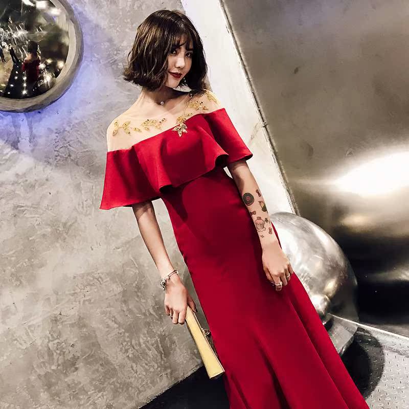敬酒服新娘秋秋季2019结婚新款红色长款鱼尾修身订婚婚礼晚礼服女|ruв категории Женская одежда, Cвадебные платья, платье/вечернее платье - от Buy2taobao.com для оказания профессиональной услуги покупки агента Taobao