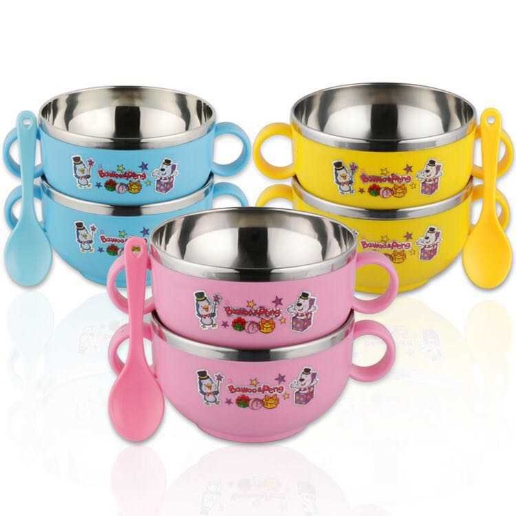 children Soup bowl baby 304 Stainless steel bowl Rice bowl Fall Anti scald With cover Binaural Handle pupil tablewarein the Tableware , Tableware , Bowl category - from Buy2taobao.com to provide professional Taobao agent buy service