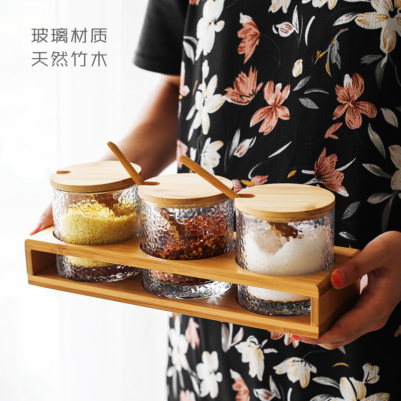 家用透明玻璃调味套装厨房用品组合创意罐调料盒带盖油盐罐味精罐在类目 厨房/烹饪用具, 厨用小工具/厨房储物, 储物瓶罐/厨房储物器皿, 调味瓶罐中 - 来自Buy2taobao.com提供专业的淘宝代购服务