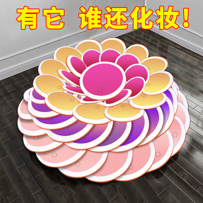 化妆镜带灯台式led灯网红补光镜子宿舍女便携桌面梳妆美妆镜充电