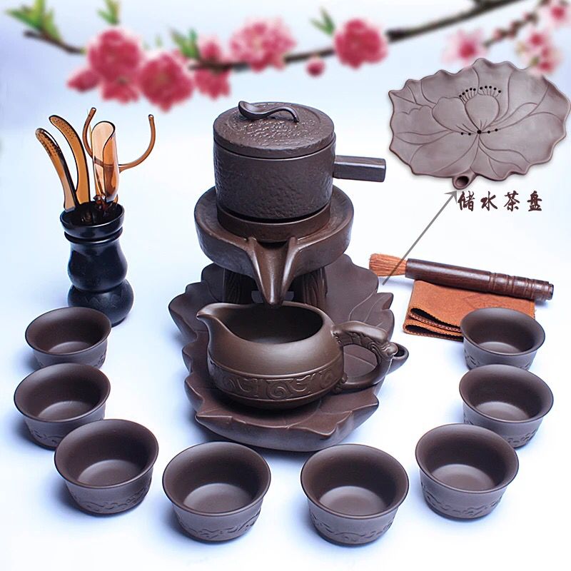 紫砂石磨时来运转半全自动功夫茶具套装陶瓷家用懒人防烫创意泡茶|msdalam kategori pinggan mangkuk, set teh, Kung Fu teh - dari Buy2taobao.com untuk memberikan perkhidmatan ejen Taobao profesional membeli