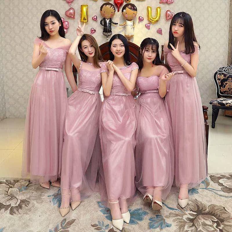Bridesmaid dress long section 2017 new pattern Korean Edition Sisters longuette Sisters loaded Autumn and winter Annual meeting banquet Evening dressin the Women's clothing/Boutique , Wedding/Cheongsam/Formal dress , Formal dress/Evening category - from Buy2taobao.com to provide professional Taobao agent buy service
