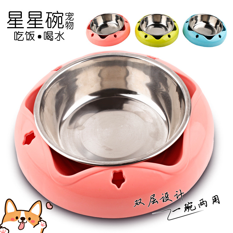 宠物碗圆形双层塑料不锈钢宠物碗可拆卸猫碗狗碗猫咪双腕防滑|ruв категории животное/Животное питание и принадлежностей, кошка/собака товаров, больше товаров - от Buy2taobao.com для оказания профессиональной услуги покупки агента Taobao
