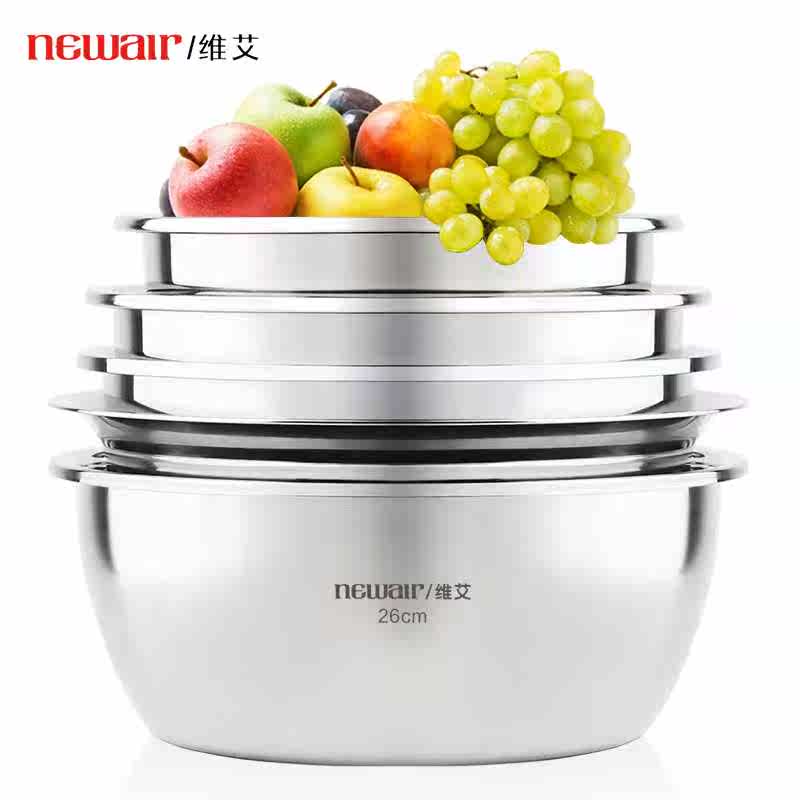 维艾不锈钢盆子套装加厚圆形家用厨房打蛋和面洗菜盆沥水篮漏汤盆|msdalam kategori pinggan mangkuk, pinggan mangkuk, Basin - dari Buy2taobao.com untuk memberikan perkhidmatan ejen Taobao profesional membeli