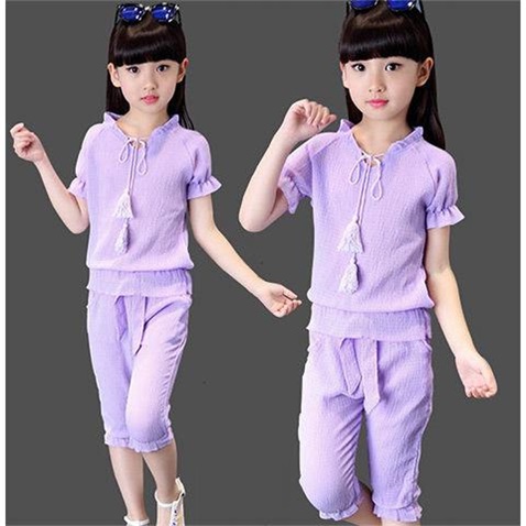 女童套装夏装2019新款雪纺休闲套装中大童小学生夏儿童女孩两件套|msdalam kategori sukan/pakaian kasual, skirt, pakaian sukan - dari Buy2taobao.com untuk memberikan perkhidmatan ejen Taobao profesional membeli