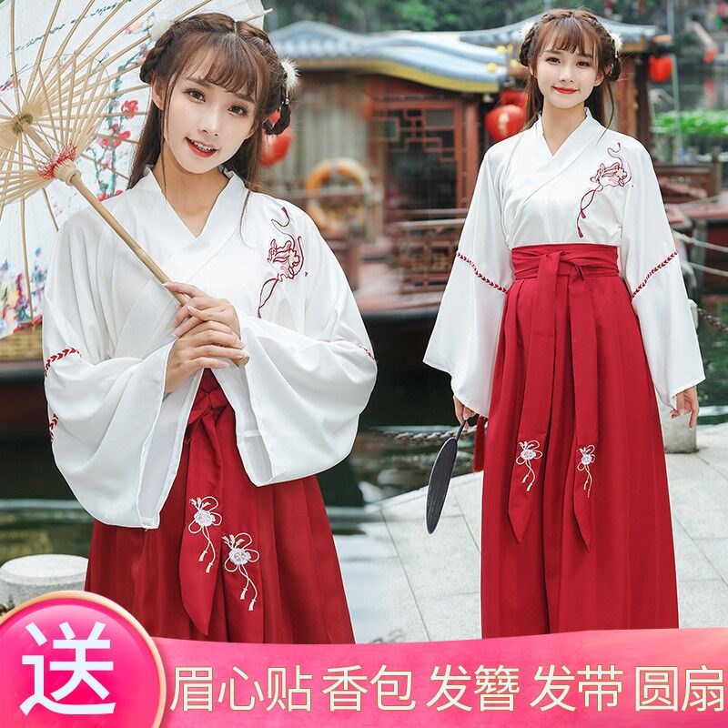 新款改良汉服秋装女交领襦裙日常汉元素套装班服中国风古装学生装|ruв категории плесень играть/Аниме/вокруг/cos/настольные игры, Косплей одежды/реквизит/услуги, Косплей женской одежды - от Buy2taobao.com для оказания профессиональной услуги покупки агента Taobao