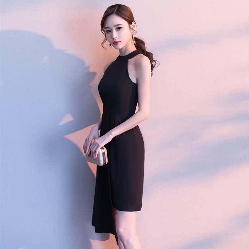 宴会晚礼服2019新款黑色气质性感挂脖中长款学生小礼服女简单大方在类目 女装/女士精品, 婚纱/旗袍/礼服, 礼服/晚装中 - 来自Buy2taobao.com提供专业的淘宝代购服务