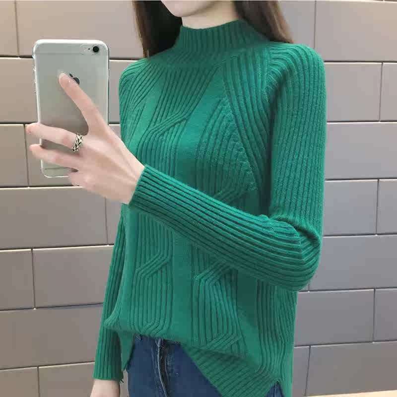 鑫源泉毛衣女秋冬短款时尚韩版宽松套头纯色半高领螺纹针织百搭打|msdalam kategori Butik wanita / wanita, sweater - dari Buy2taobao.com untuk memberikan perkhidmatan ejen Taobao profesional membeli