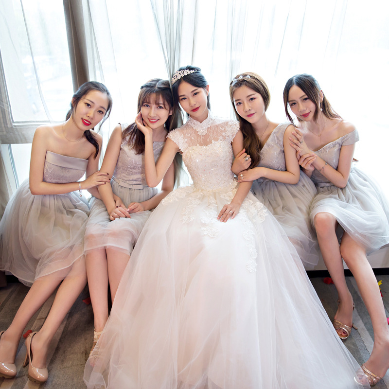 伴娘服短款2019婚礼伴娘团姐妹裙伴娘礼服年会晚宴毕业礼服女Z27在类目 女装/女士精品, 婚纱/旗袍/礼服, 婚纱中 - 来自Buy2taobao.com提供专业的淘宝代购服务
